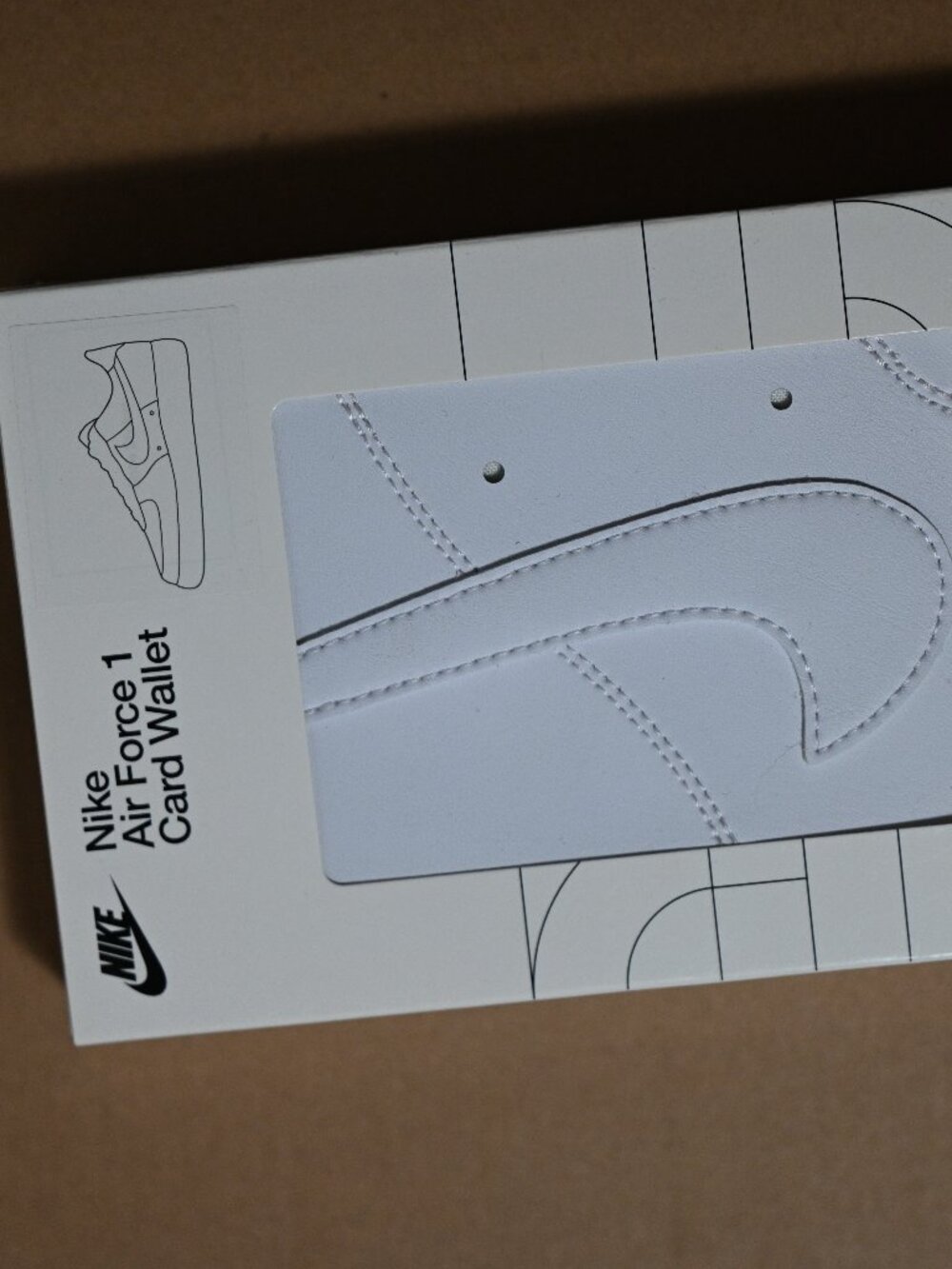 Nike Air Force 1 Card Wallet - Triple White, Tone-on-Tone Swoosh